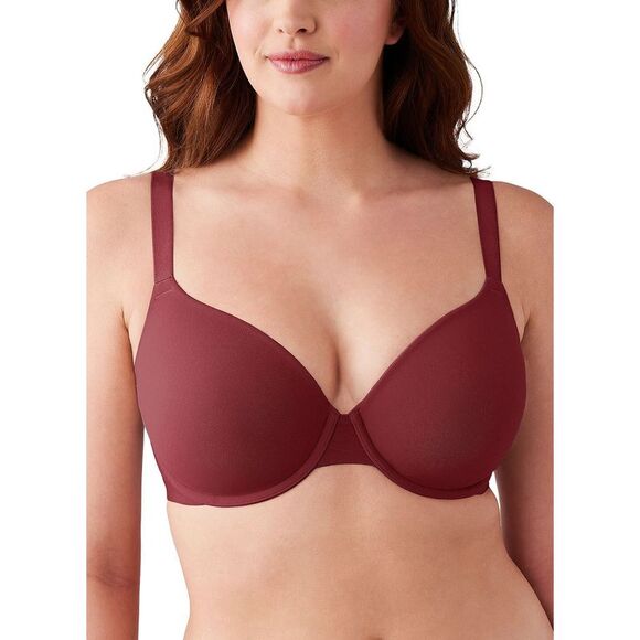 Wacoal Womens Shape Revelation Shallow Top Underwire T-Shirt Bra 36B Cordovan